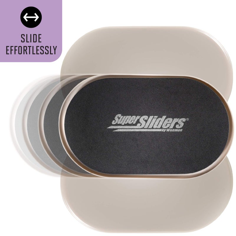 SUPER SLIDERS مزلقات سوبر سلايدرز 5 3/4 بوصة × 9 1/2 بوصة مزلقات أثاث بيضاوية قابلة لإعادة الاستخدام للسجاد - حركة سهلة وحماية السطح بيج (4 عبوات) - Image 5